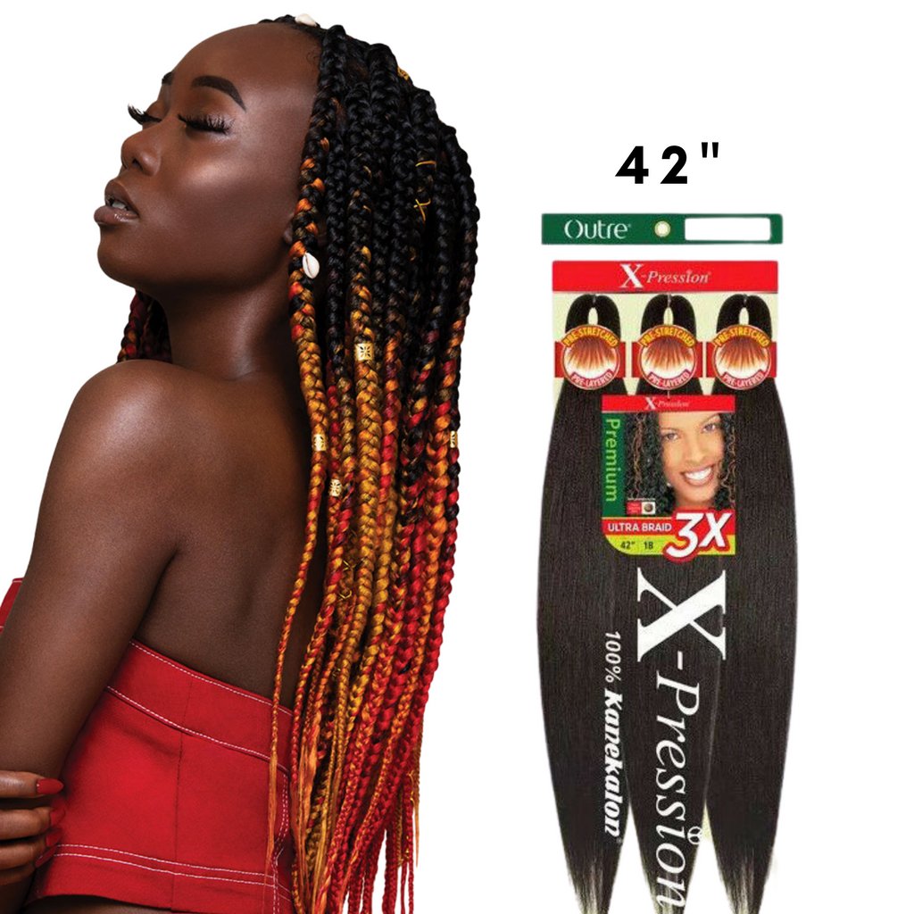  Sensationnal Braids XPRESSION 3X Pre-Stretched Braid 58 inches  (3-pack, 1B) : Beauty & Personal Care