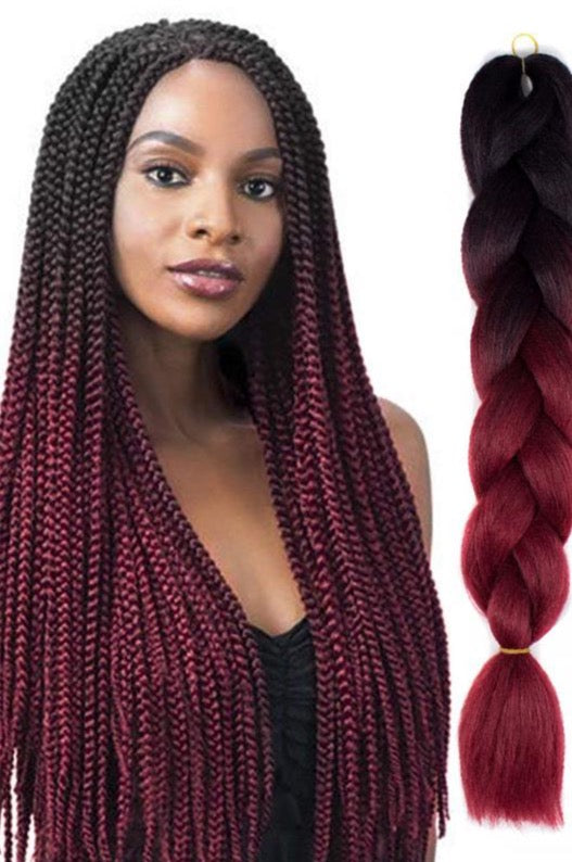 ombre red purple hair