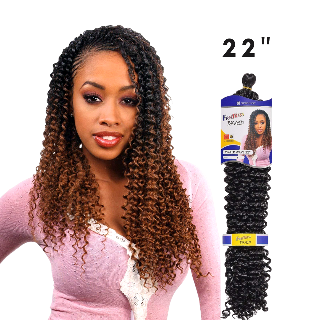 Authentic Synthetic Hair Crochet Braids 6X Value Pack Water Wave 22
